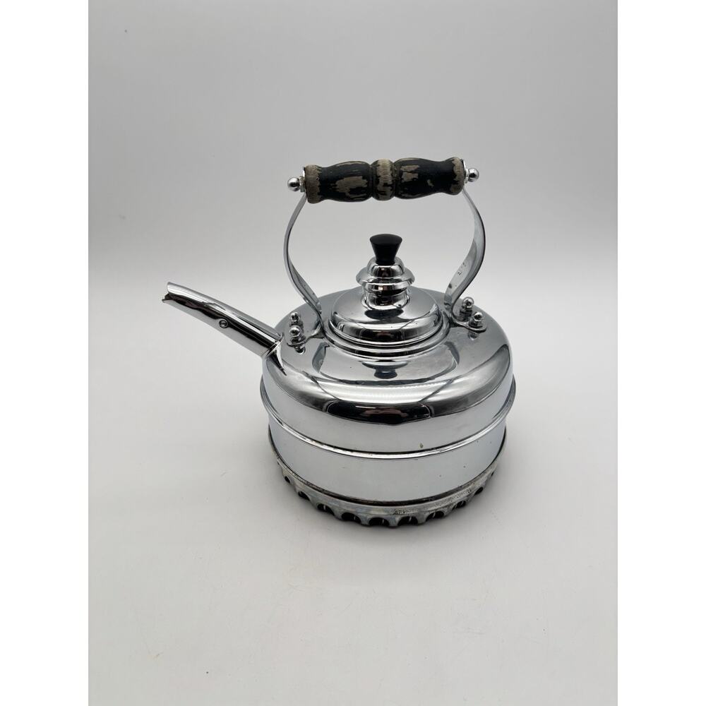 Vintage The Simplex Patent Kettle Chromed Solid Copper Reg # 786743 England